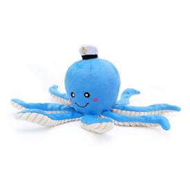 Zippy Paws Playful Pal Plush Squeaker Rope Dog Toy - Ollie the Octopus  image 0