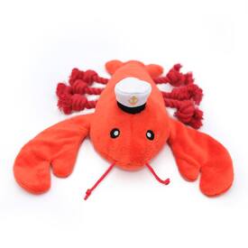 Zippy Paws Playful Pal Plush Squeaker Rope Dog Toy - Luca the Lobster  image 0