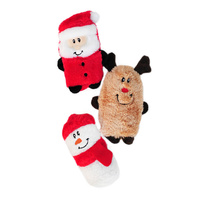 Zippy Paws Christmas Character Squeaker Dog Toys 3-Pack image 0