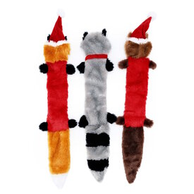 Zippy Paws Christmas Holiday Skinny Peltz Squeaker Dog Toy 3-pack image 0