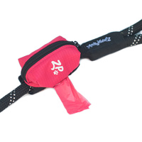 Zippy Paws Adventure Leash Dog Poop Bag Dispenser + BONUS Roll - Hibiscus Pink image 0