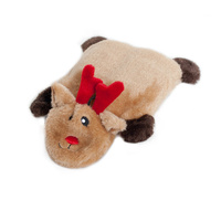 Zippy Paws Christmas Holiday Squeakie Pad Dog Toy - Reindeer image 0