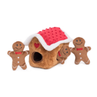 Zippy Paws Christmas Holiday Burrow Dog Toy - Gingerbread House image 0