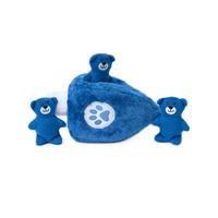 Zippy Paws Hanukkah Burrow Interactive Squeaker Dog Toy - Dreidel Blue Bears image 0