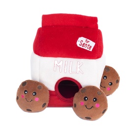 Zippy Paws Interactive Dog Toy - Holiday Burrow - Santa's Milk and Cookies image 0