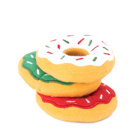 Zippy Paws Miniz Squeaker Dog Toys - 3-Pack - Holiday Donutz image 0