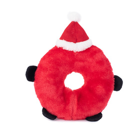 Zippy Paws Christmas Holiday Donutz Buddies Squeaker Dog Toy - Santa image 0