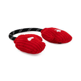 Zippy Paws Christmas RopeTugz Plush Squeaker Dog Toy - Mittens image 0