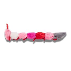 Zippy Paws Valentine's Caterpillar Low Stuffing Squeaker Dog Toy - Large image 0