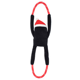 Zippy Paws Plush Squeaker Dog Toy - Christmas Holiday RopeTugz - Penguin image 0