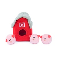 Zippy Paws Burrow Bubble Babiez Interactive Squeaker Dog Toy - Pig Barn image 0