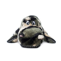 Zippy Paws Grunterz Plush Z-Stitch Dog Toy - Cameron the Camo Gator image 0