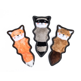 Zippy Paws Z-Stitch Skinny Peltz No Stuffing Squeaker Dog Toy - Raccoon image 0
