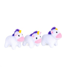 Zippy Paws Interactive Burrow Plush Dog Toy - Unicorns in a Rainbow image 0