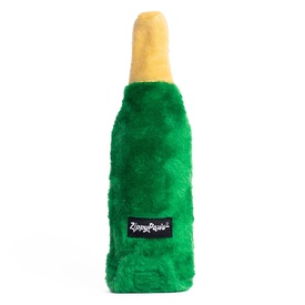 Zippy Paws Happy Hour Crusherz with Replaceable Plastic Squeaker Bottle Dog Toy - Champagne image 0