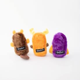 Zippy Paws Squeakie Buddies No Stuffing Small Dog Toy - Beaver, Moose & Walrus image 0