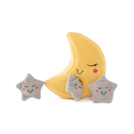 Zippy Paws Storybook Interactive Burrow Dog Toy - Moon and Stars image 0
