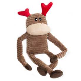 Zippy Paws Christmas Crinkle Squeaker Dog Toy - Giant Reindeer image 0