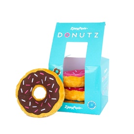 Zippy Paws Donutz Plush Squeaker Dog Toy - Gift Box with 4 Donuts image 0