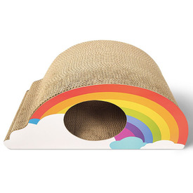 Zodiac Cardboard Cat Scratcher & Hideaway Rainbow Lounger image 0