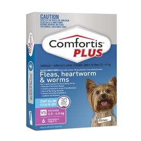 Comfortis PLUS for Dogs Kills Fleas, Worm & Heartworm - 6 Pack image 0