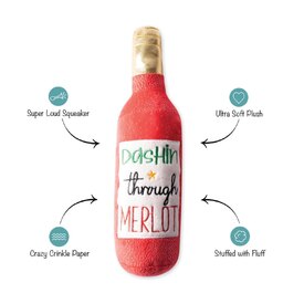 Fringe Studio Dashin' Through Merlot Plush Squeaker Christmas Dog Toy image 0