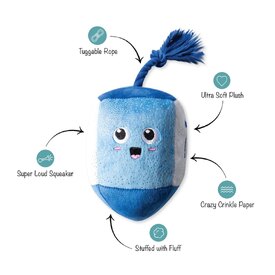 Fringe Studio Hanukkah Holiday Plush Rope Dog Toy - Go For A Spin Dreidel image 0