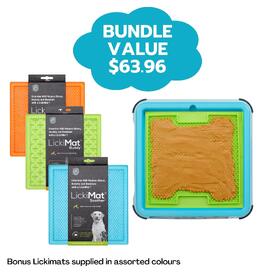Lickimat Outdoor Keeper Bundle Ant-Proof Slow Dog Feeder with 3 Bonus Lickimats image 0