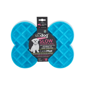 Lickimat SloDog No Gulp Bone-Shaped Slow Food Bowl for Dogs - For Small Dogs +BONUS TREATS image 0