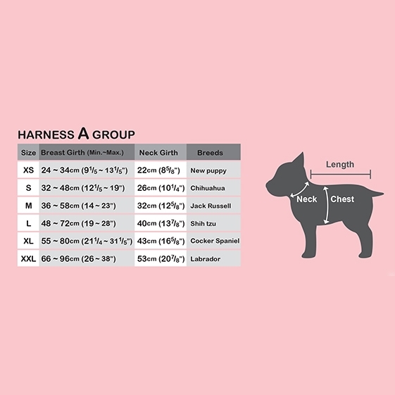 Puppia Vest Size Chart