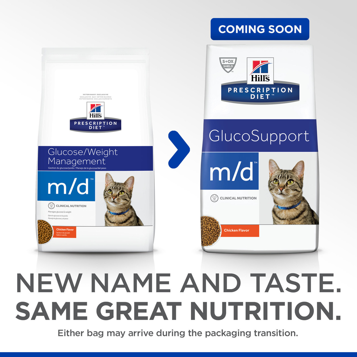 Hills Prescription Diet m/d Glucose/Weight Management Dry Cat Food 1.8kg image 1