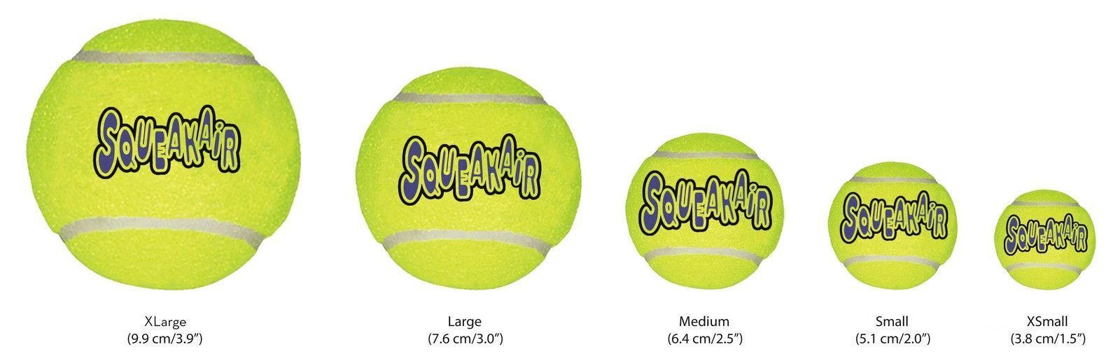 3 x KONG AirDog Squeaker Balls Non-Abrasive Dog Toys - 3 Pack - XSmall image 1