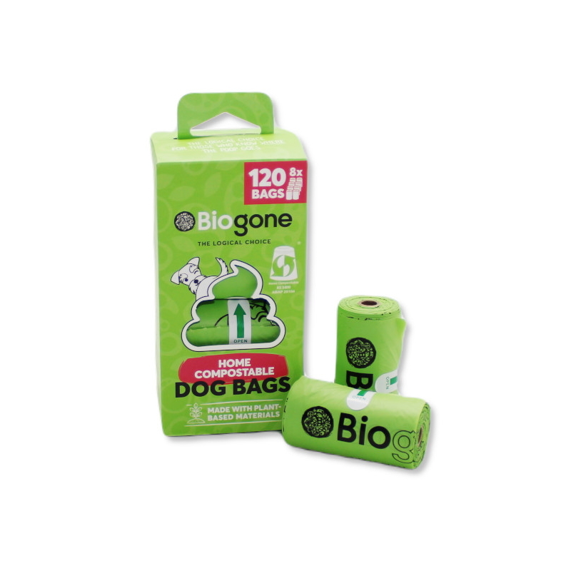 Bio-Gone Biodegradable Home Compostable Dog Waste Bags - 4 & 8 Rolls (80/120 Bags) image 1