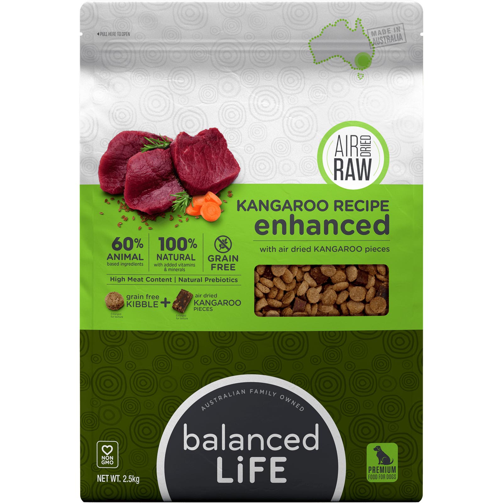 Balanced Life Enhanced Grain Free Kibble & Air-Dried Raw Dog Food - Kangaroo image 1