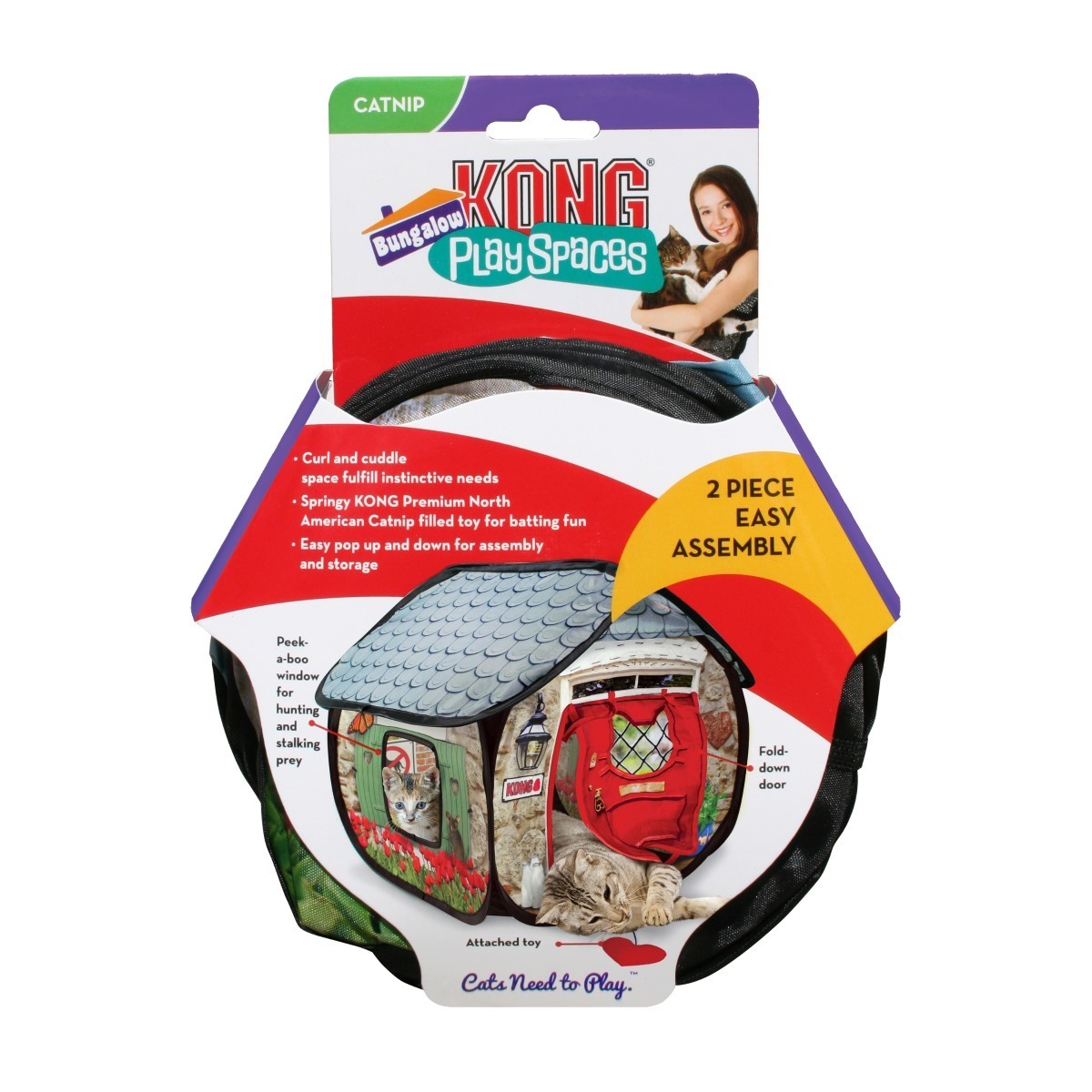 2x KONG Play Spaces Bungalow PopUp House Catnip Toys for Cat