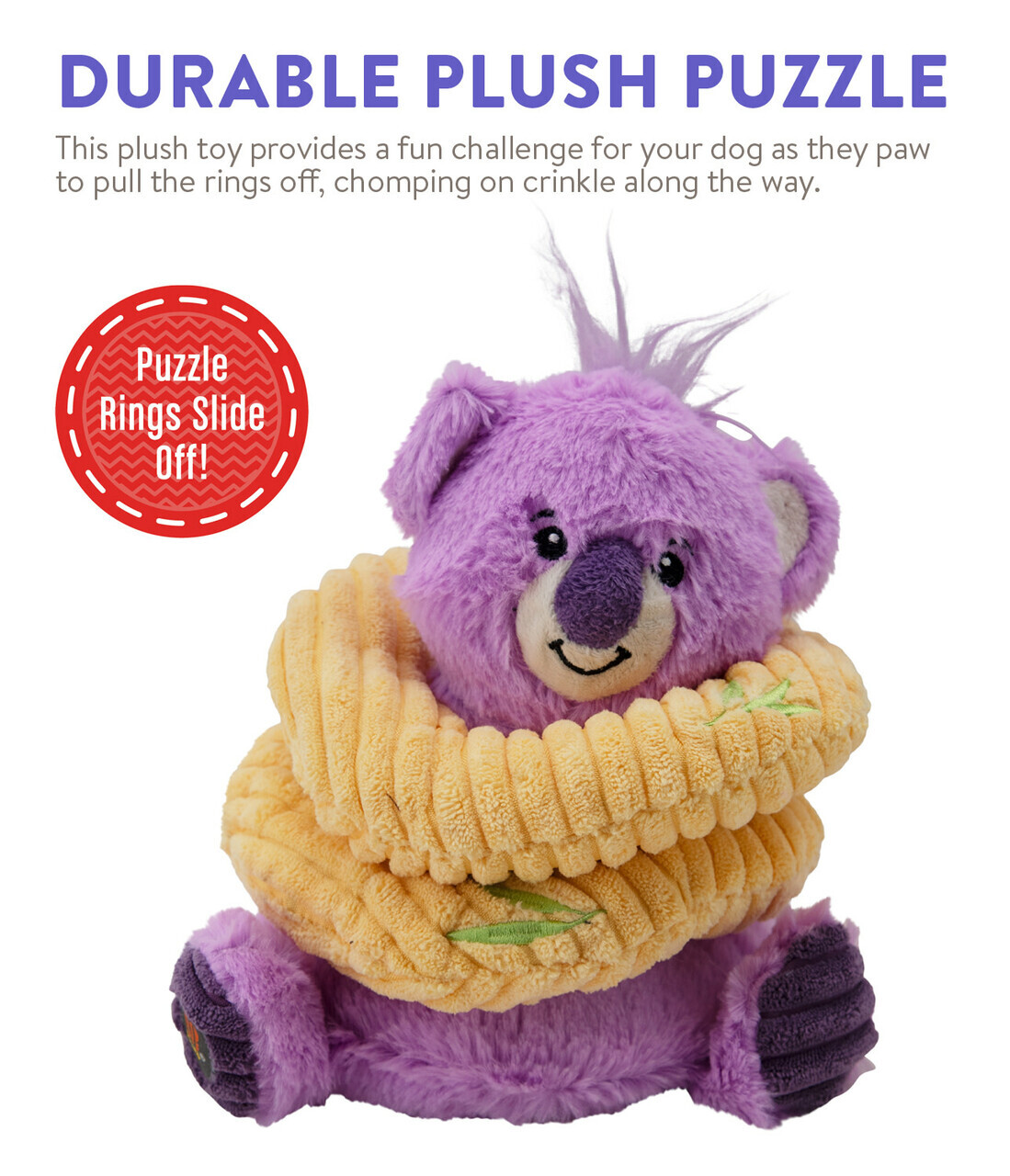 Charming Pet Ringamals Plush Puzzle Dog Toy - Koala image 1