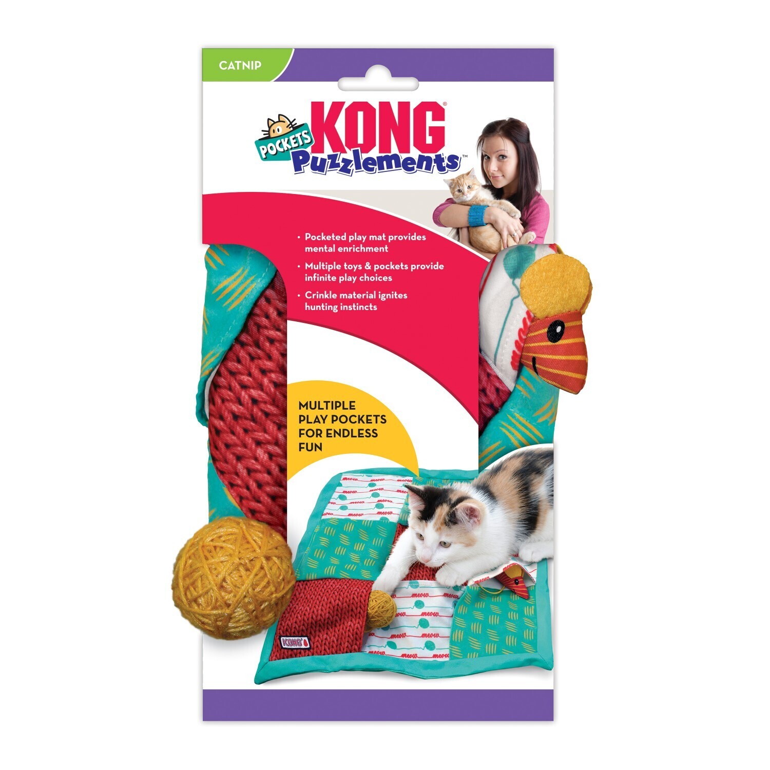KONG Puzzlements Pockets Interactive Treat Hiding Cat Play Mat x 2 Unit/s image 1