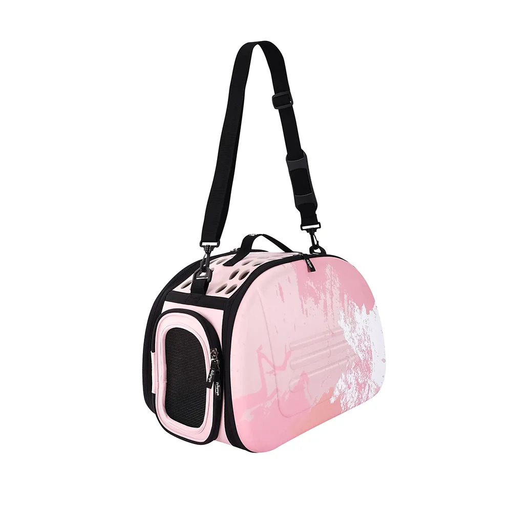 Ibiyaya Collapsible Travelling Pet Carrier for Cats & Dogs - Pink Sunset image 1