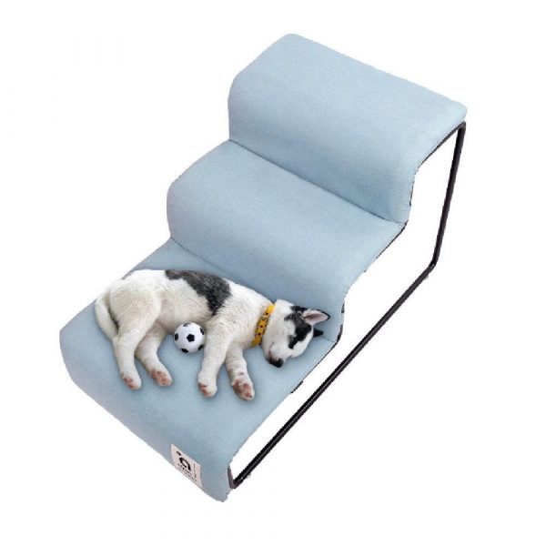 Ibiyaya Everest Practical Pet Stairs for Cats & Dogs - NEW Large Steps - Dusty Blue image 1