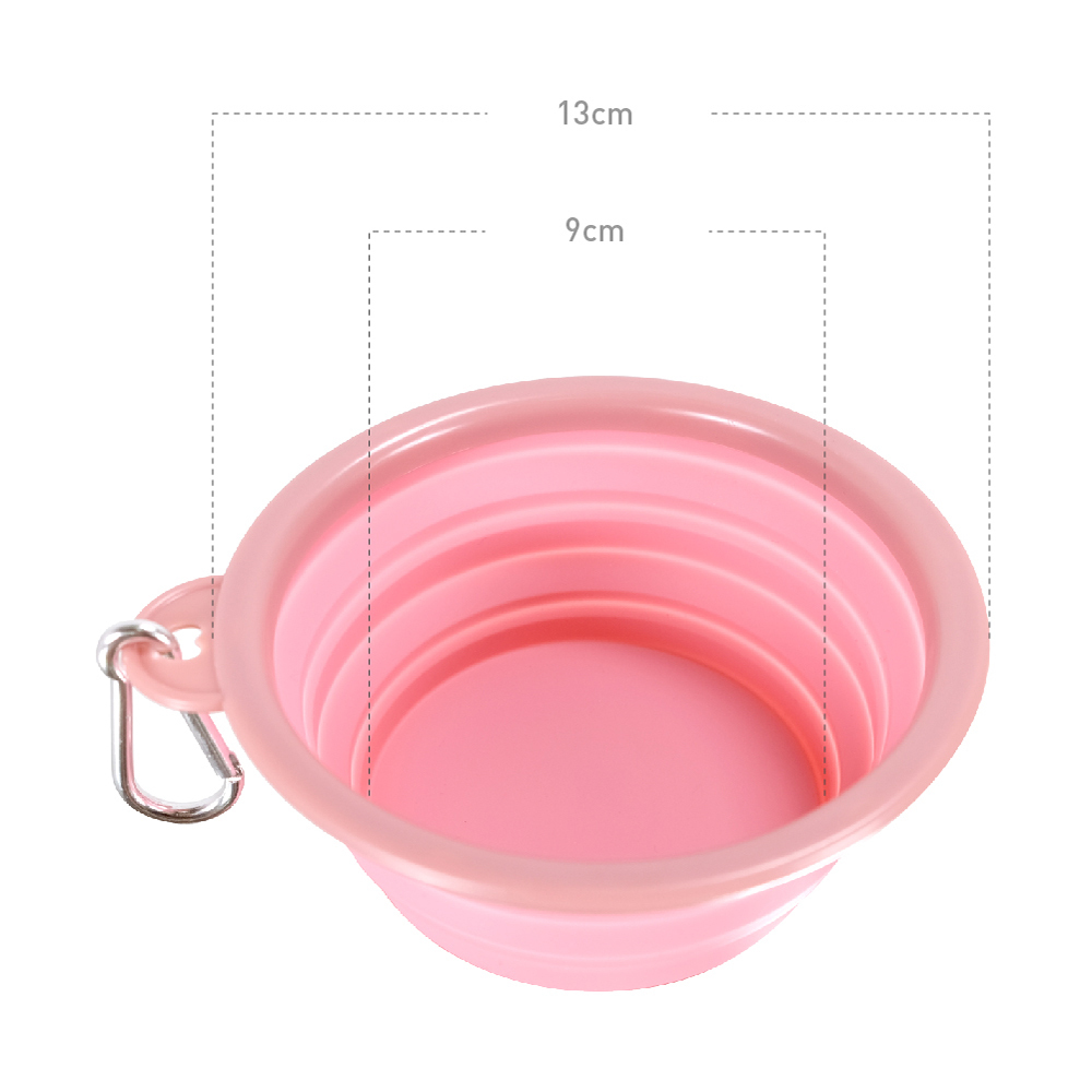 Ibiyaya Quick Bite Collapsible Travel Pet Bowl – Pink/Aubergine image 1