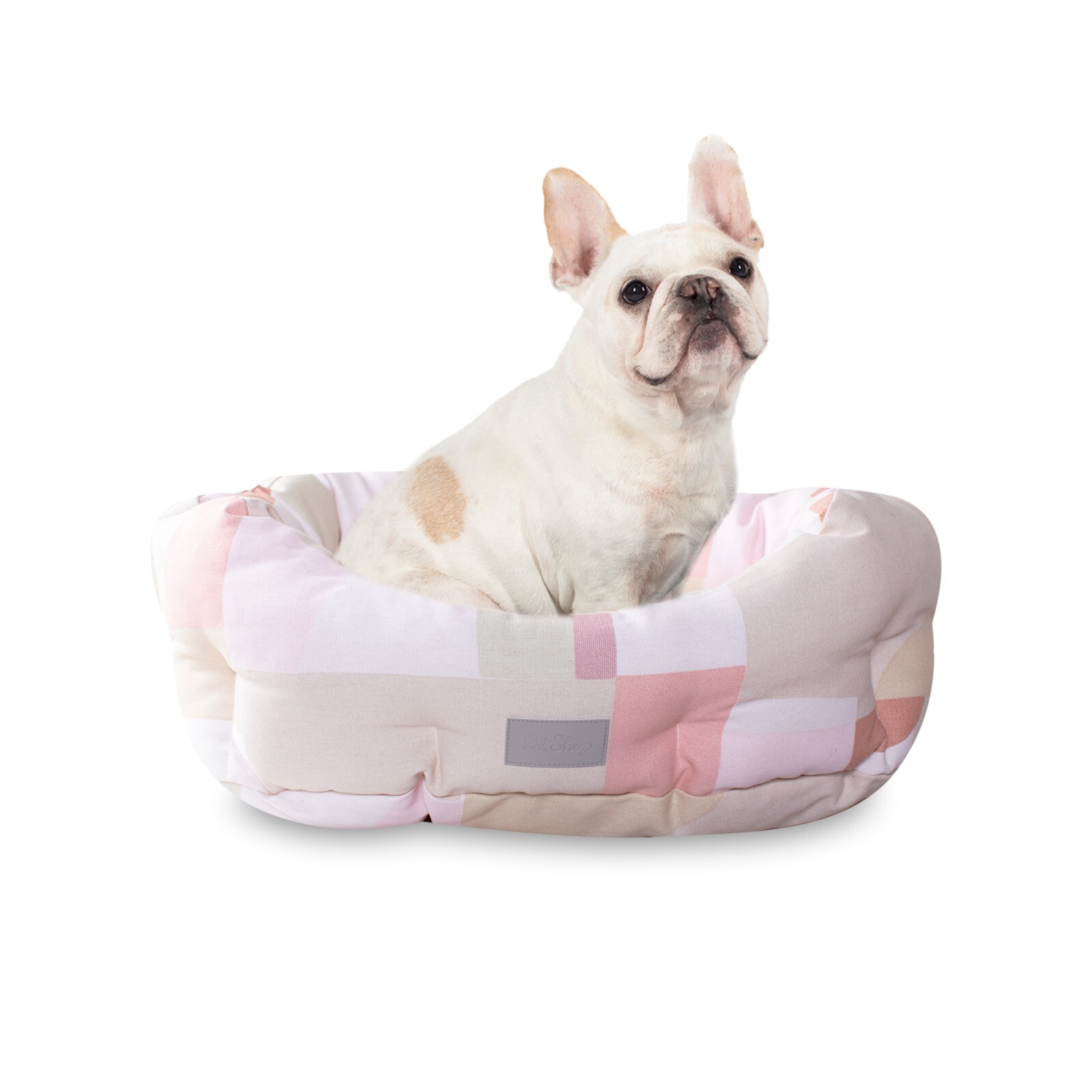 Fringe Studio Canvas Round Cuddler Dog Bed - Pastel Colour Block image 1