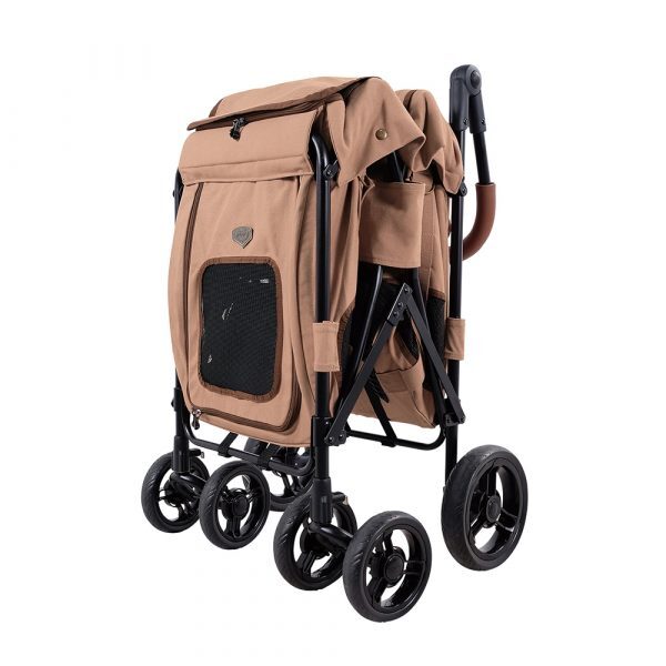 Ibiyaya Gentle Giant Dual Entry Pet Wagon Stroller Pram for Dogs up to 25kg - Peach image 1
