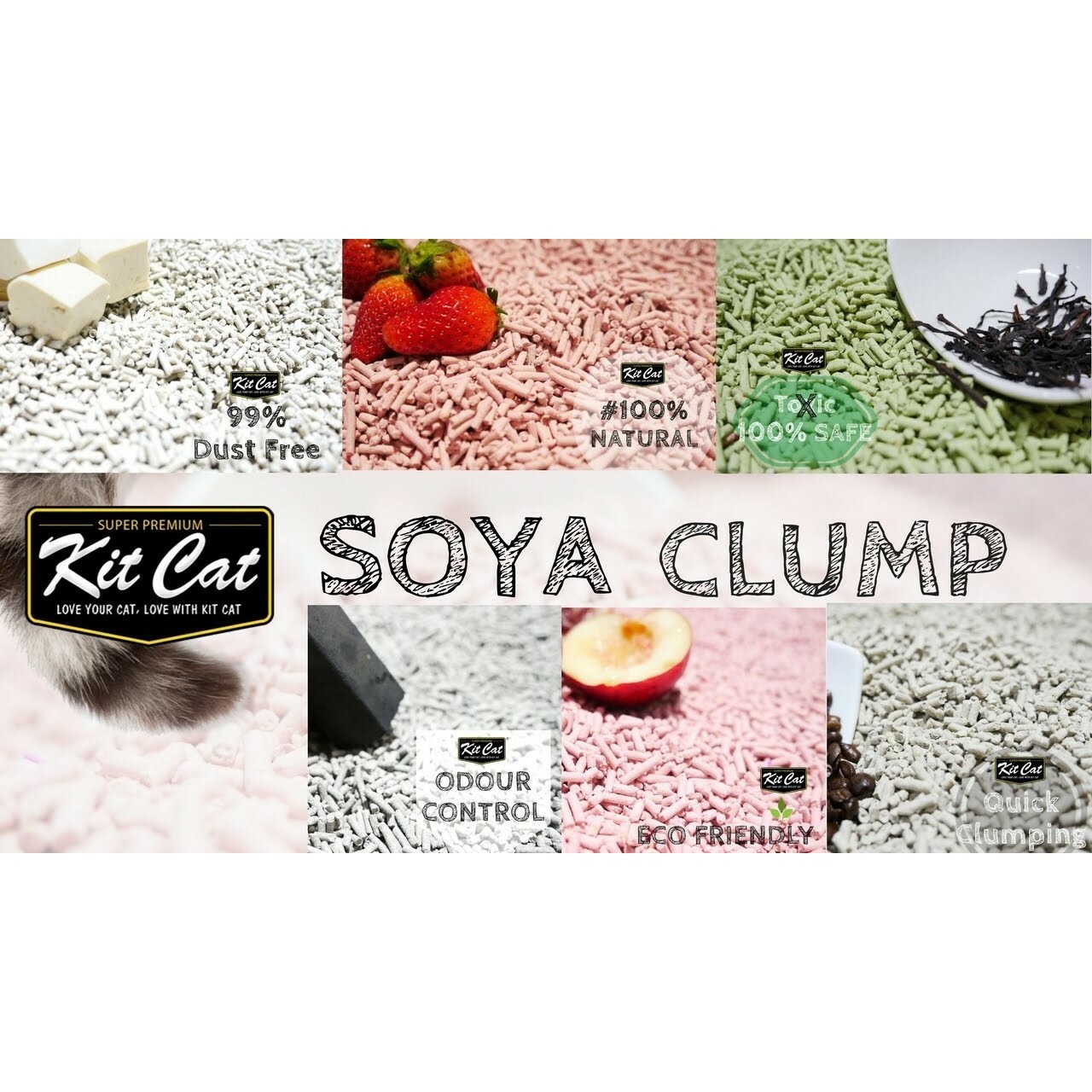 Kit Cat Soya Clumping Cat Litter made from Soybean Waste - Original 7 Litres image 1