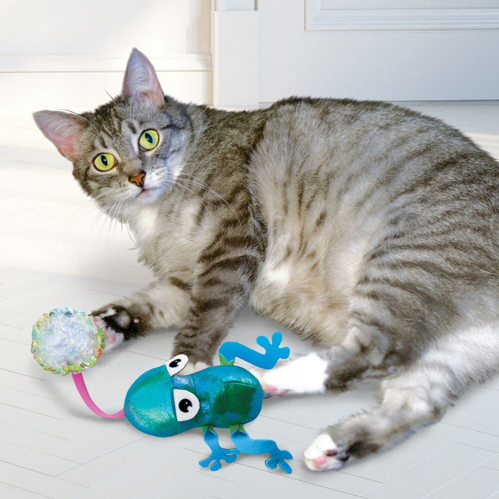 3 x KONG Flingaroo Frog Interactive Crinkly Cat Toy image 1