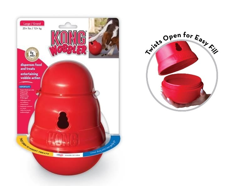 KONG Wobbler Food & Treat Dispenser Dog Toy image 1