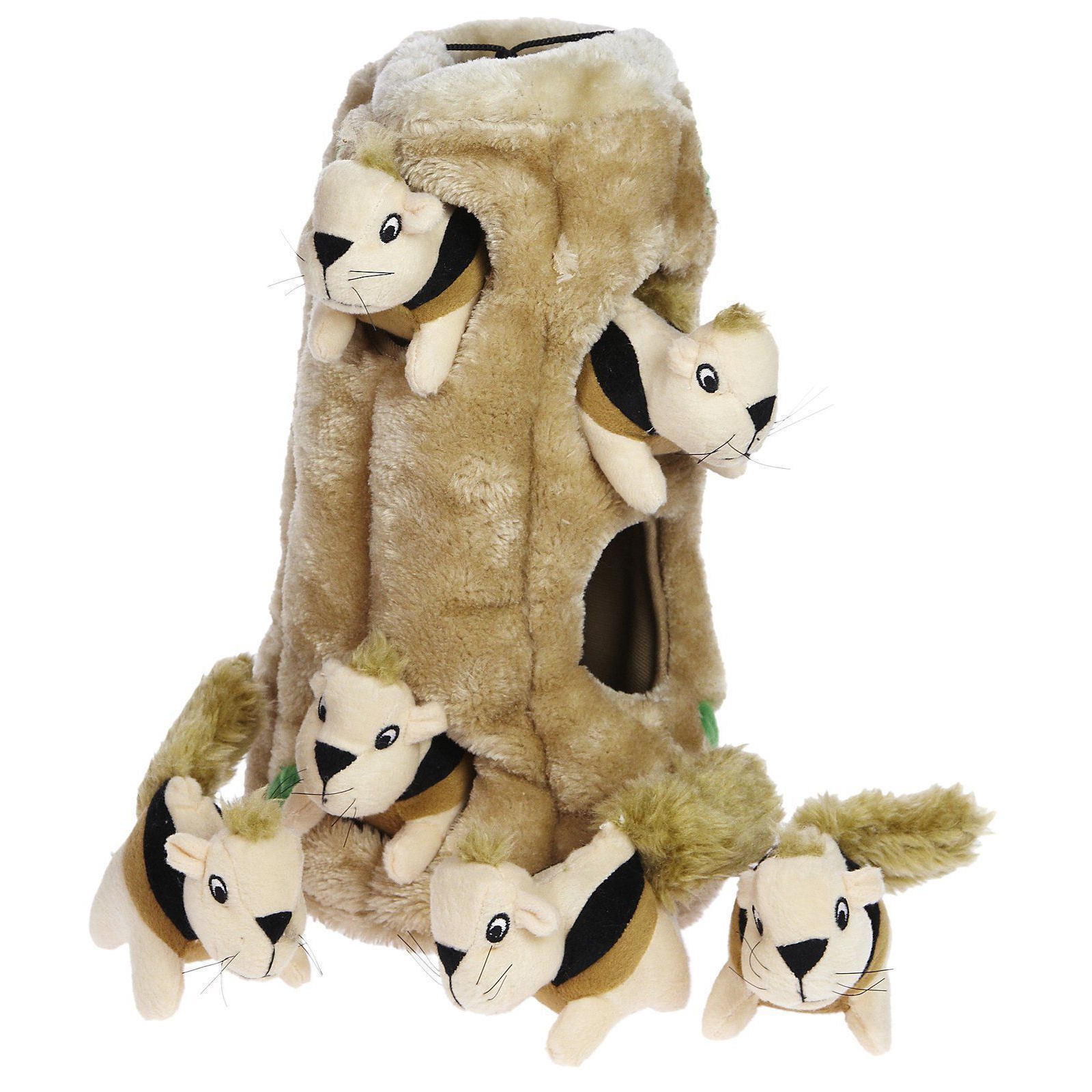 Hide-a-Squirrel Plush Dog Puzzle with Squeaker Squirrels image 1
