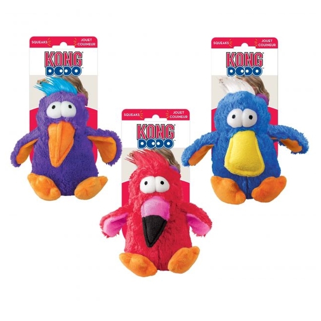 KONG Dodo Plush Squeaker Dog Toy in Assorted Colours image 1