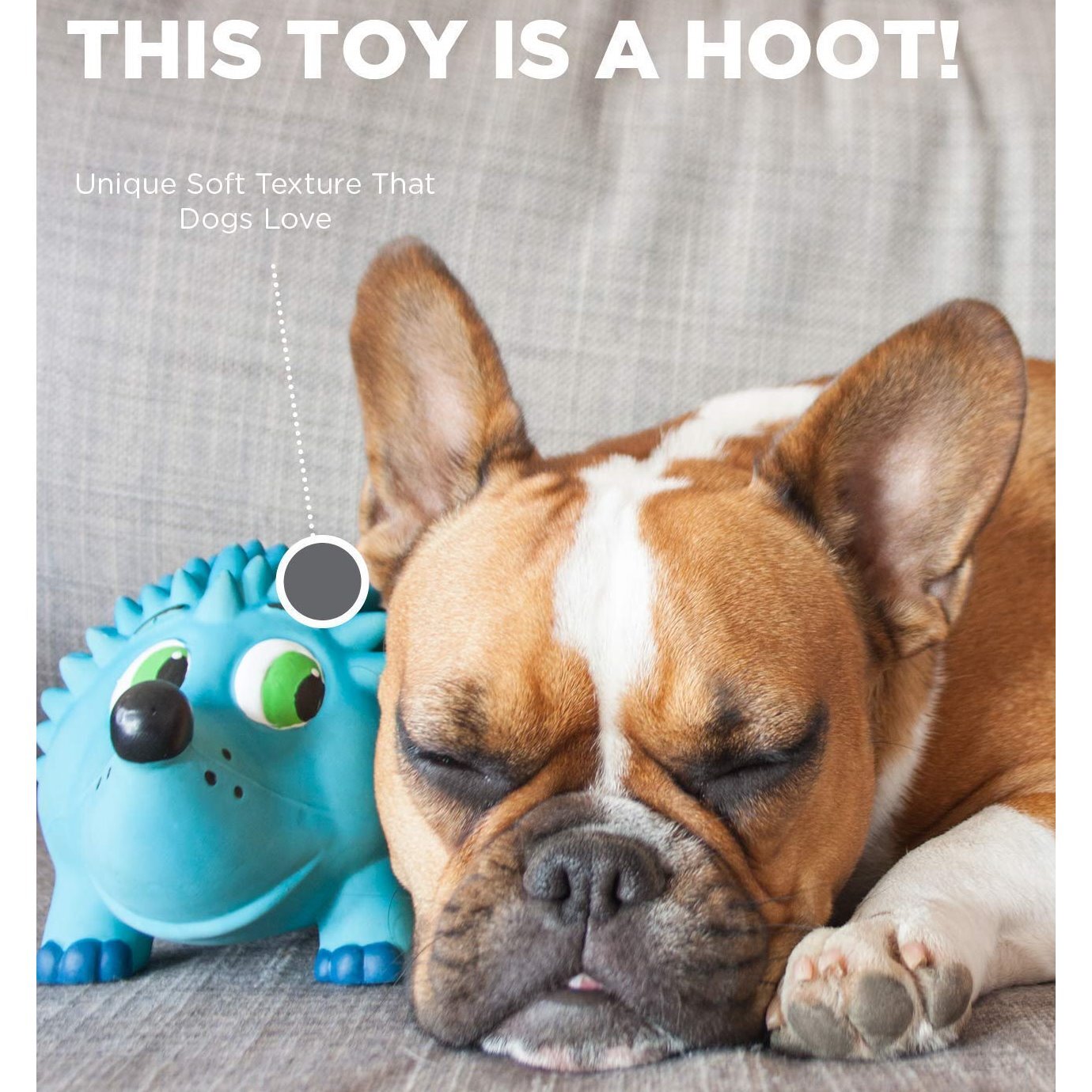 Outward Hound Tootiez Latex Rubber Grunter Dog Toy - Large Hedgehog image 1