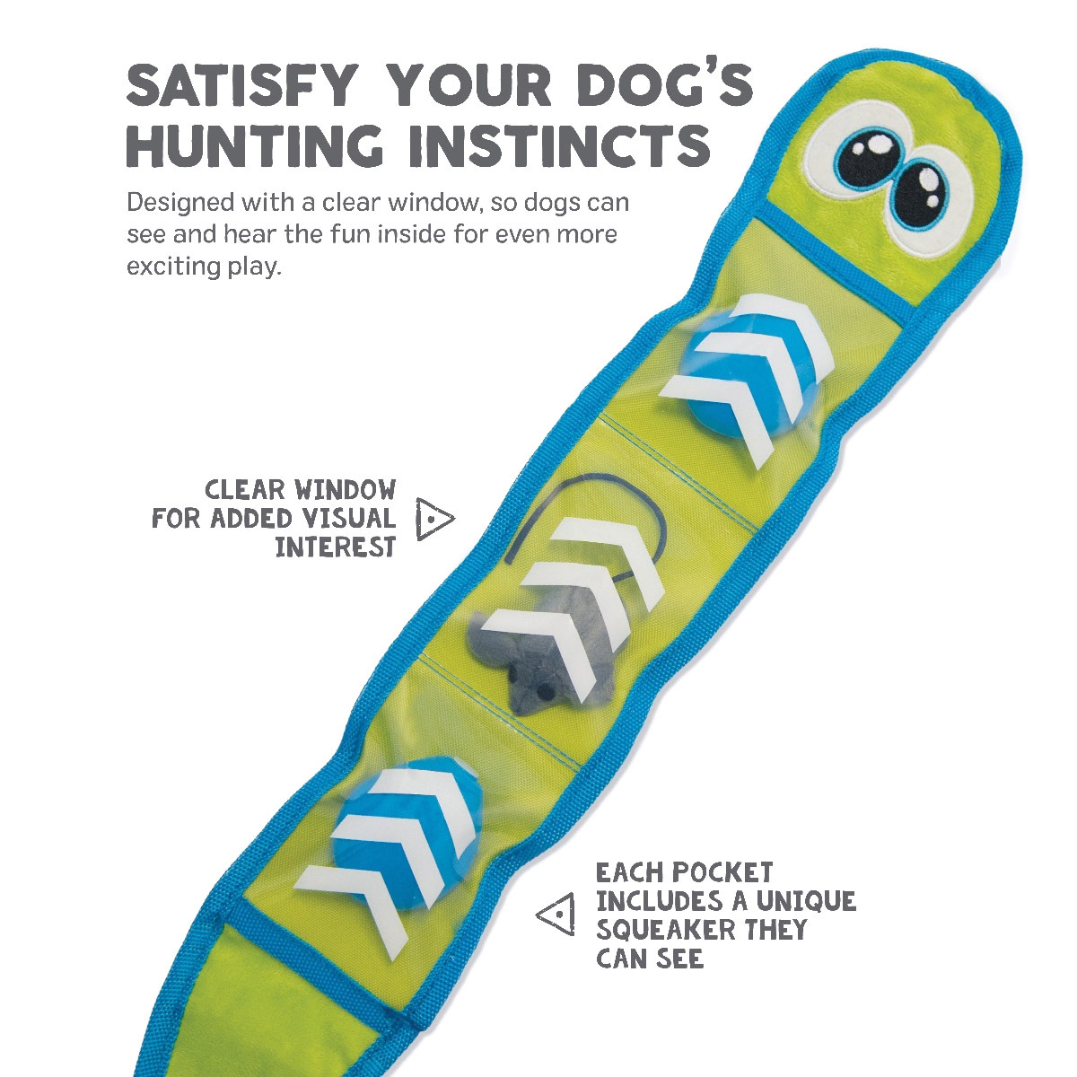 Outward Hound SqueakSeez Snake Dog Toy