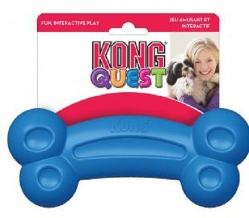 4 x KONG Quest Bone Treat Hiding Interactive Rubber Dog Toy - Large image 1